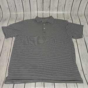 Peter Millar Summer Comfort Men’s Medium Blue Striped Polo Golf Performance XL